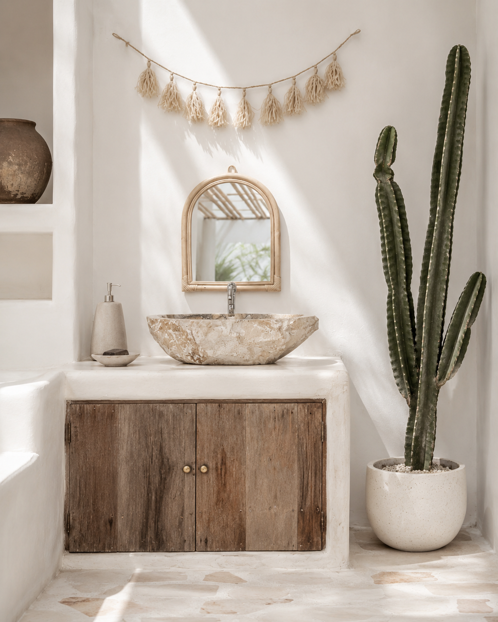 Arch Rattan Mirror