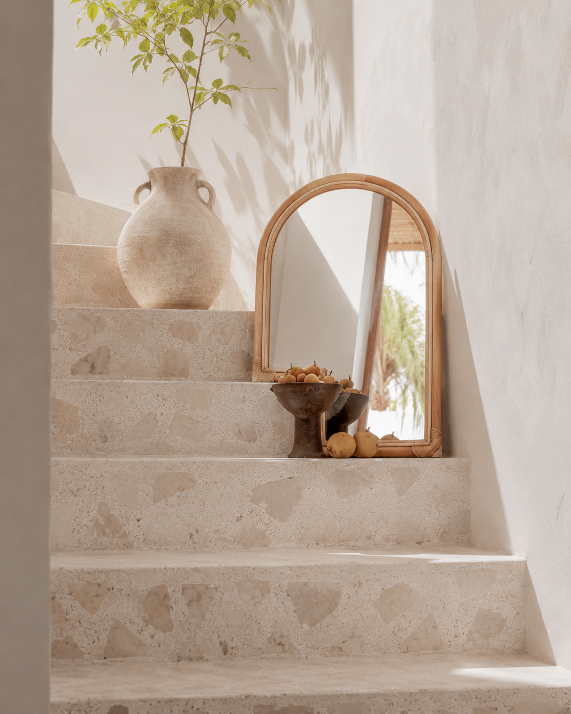 Arch Rattan Mirror