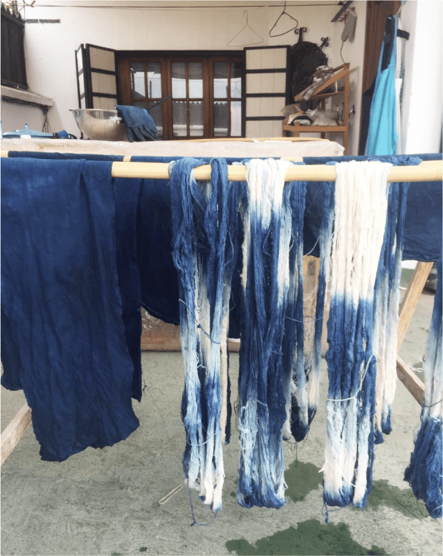 Indigo Striped Shibori Tassel Pillows