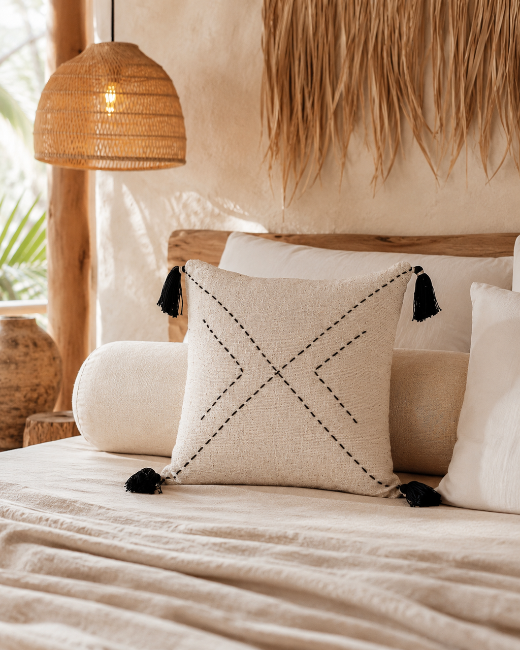 Ava Hand Stitched Cotton Pillows