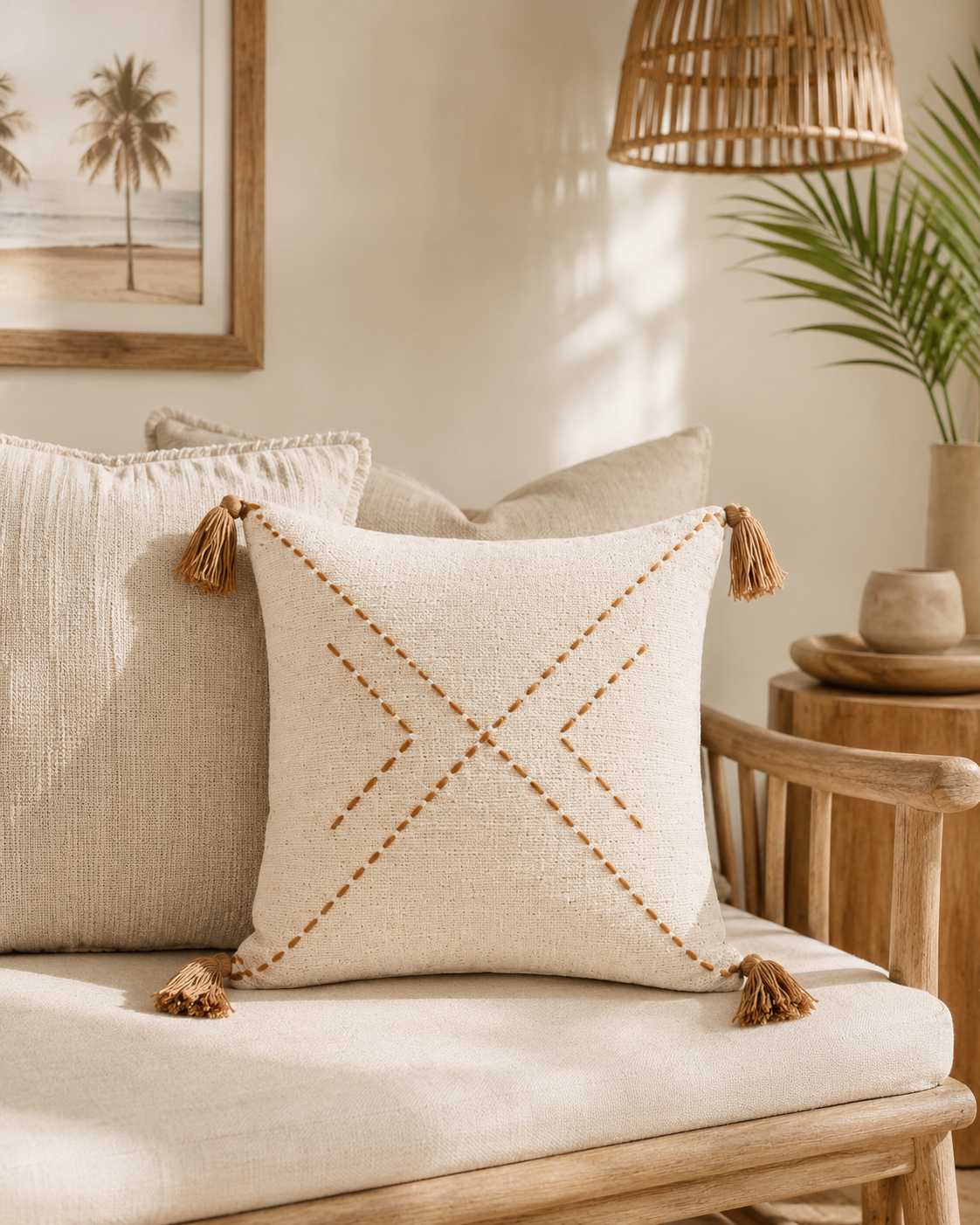 Ava Hand Stitched Cotton Pillows