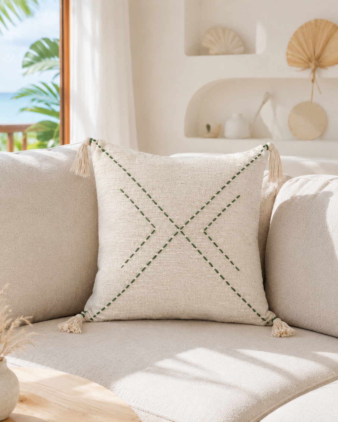 Ava Hand Stitched Cotton Pillows