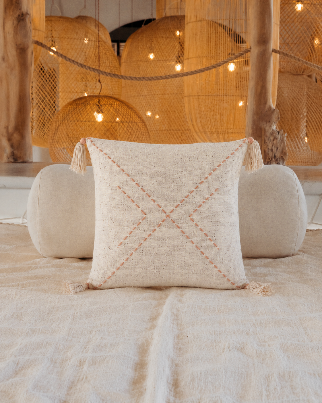 Ava Hand Stitched Cotton Pillows