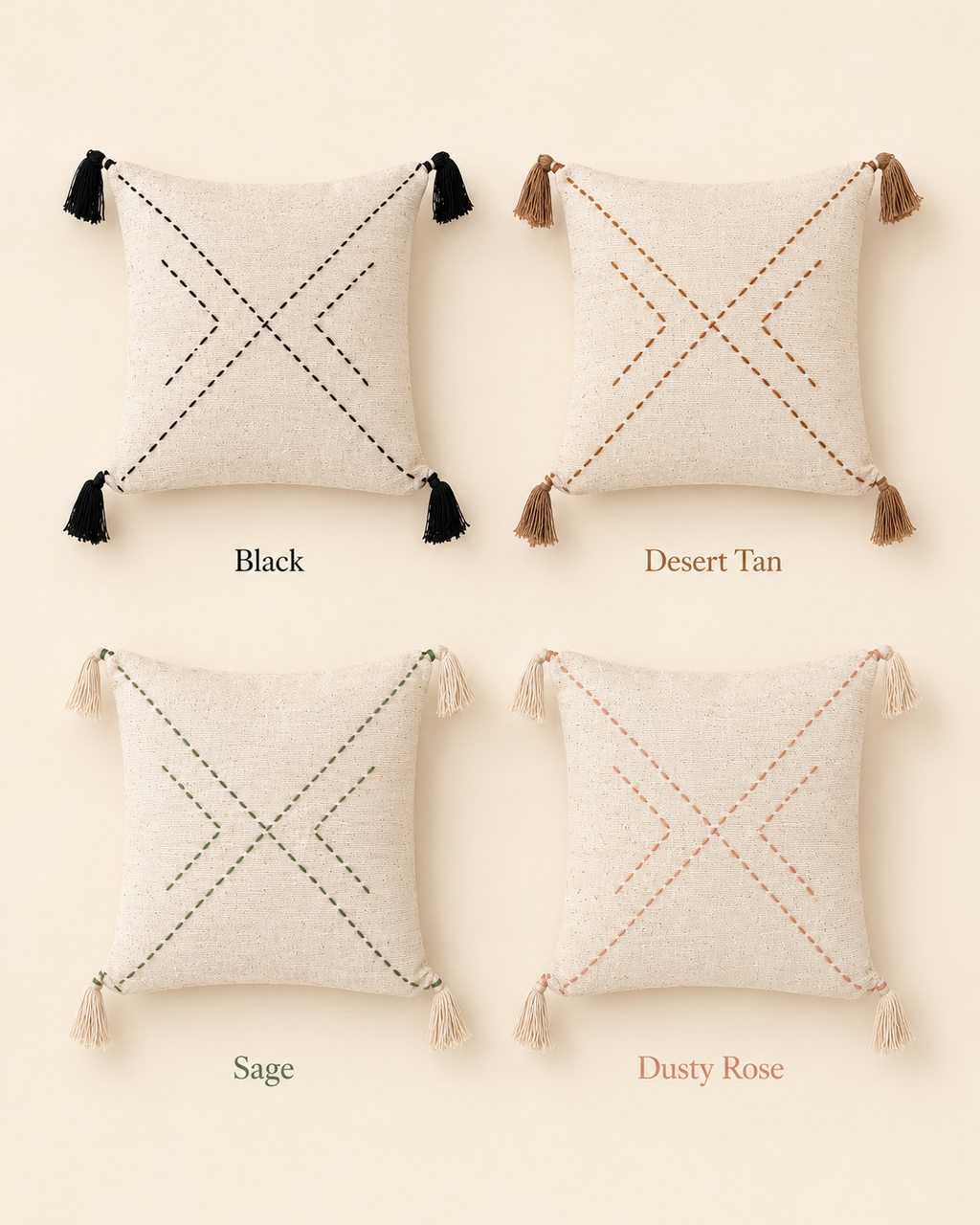 Ava Hand Stitched Cotton Pillows