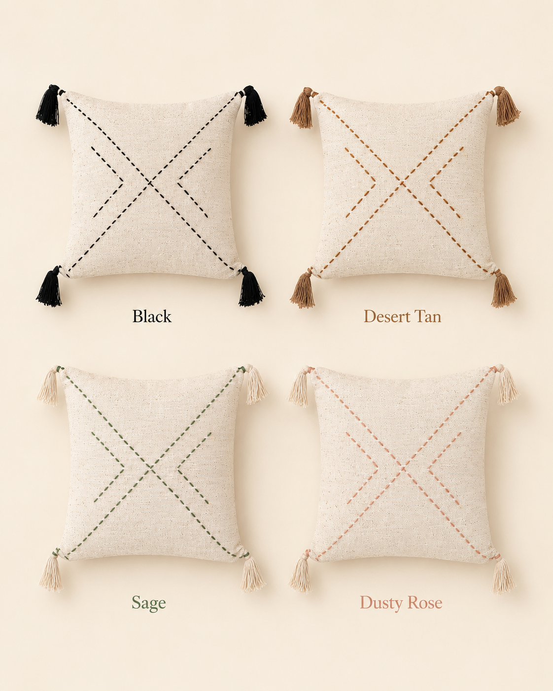 Ava Hand Stitched Cotton Pillows