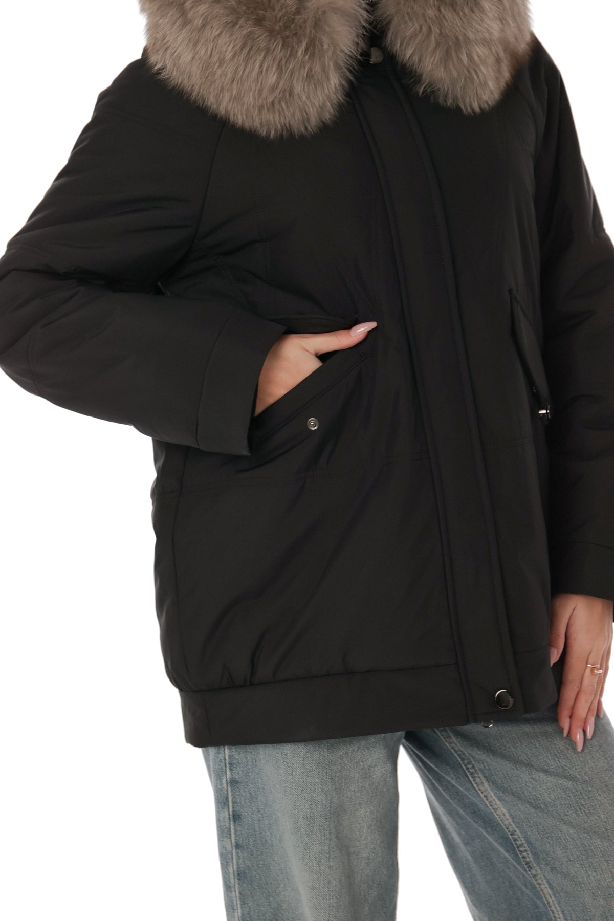 Genuine Polar Fox Trim Coat