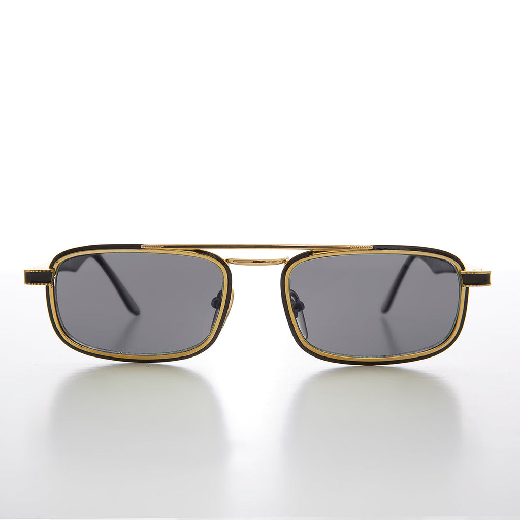 Gold Rectangular 80s Aviator Sunglasses - Beau