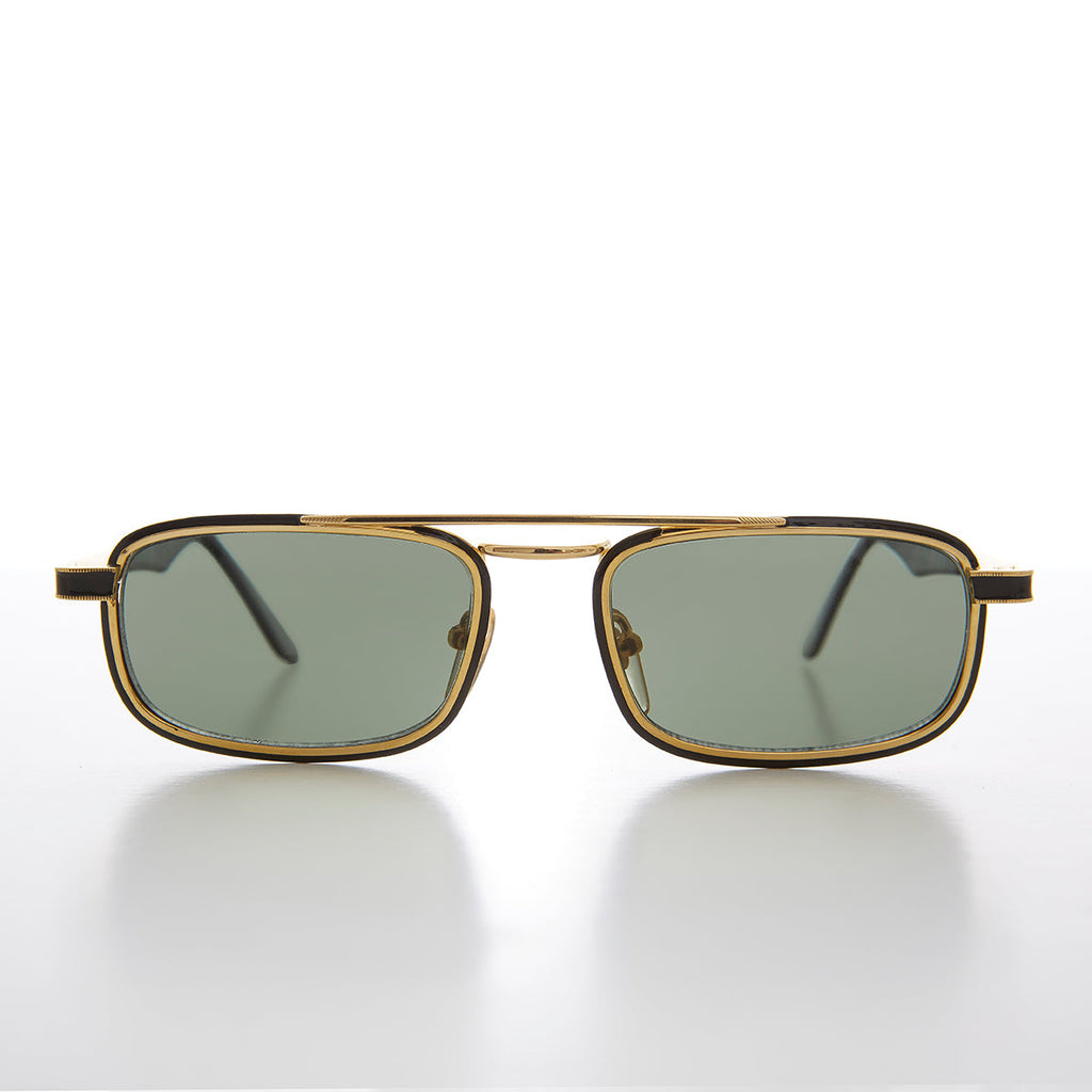Gold Rectangular 80s Aviator Sunglasses - Beau