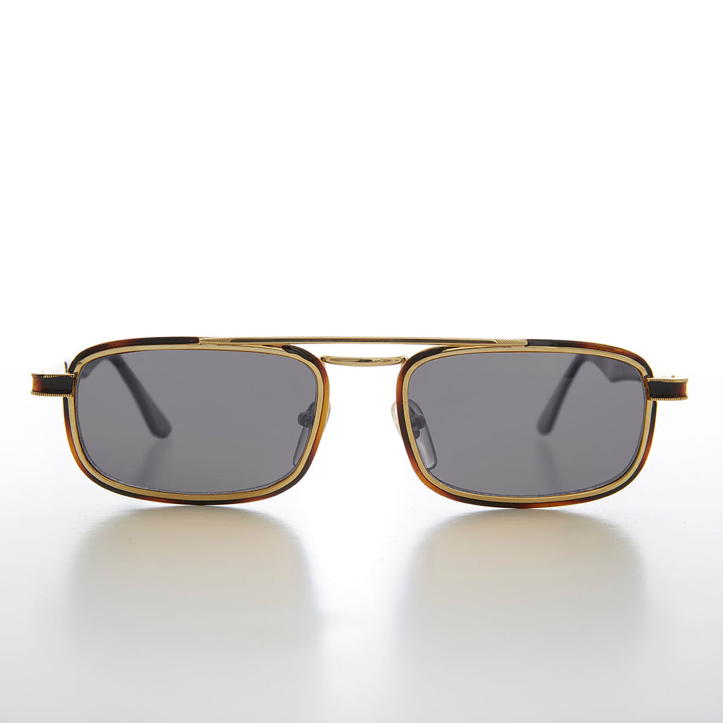 Gold Rectangular 80s Aviator Sunglasses - Beau
