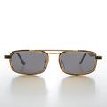 Gold Rectangular 80s Aviator Sunglasses - Beau