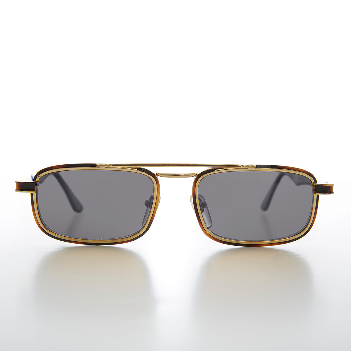 Gold Rectangular 80s Aviator Sunglasses - Beau