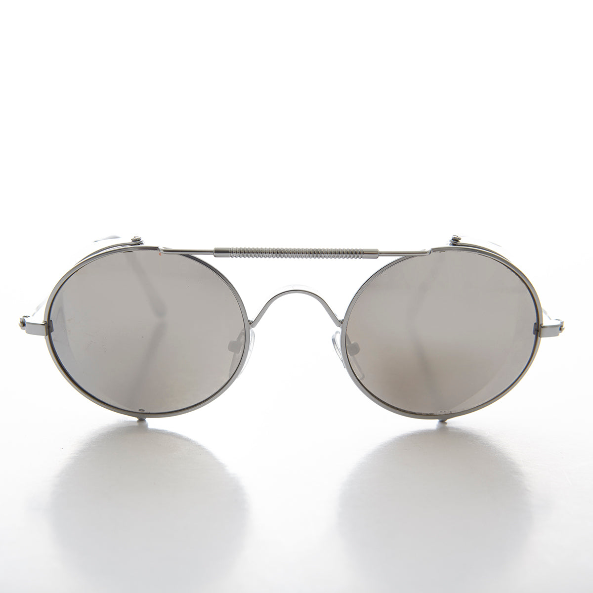 Oval Steampunk Sunglass with Folding Side Shields - Bram 3