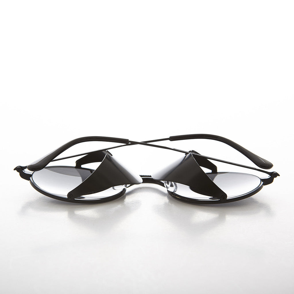 Black Steampunk Sunglass with Folding Side Shields - Bram 4