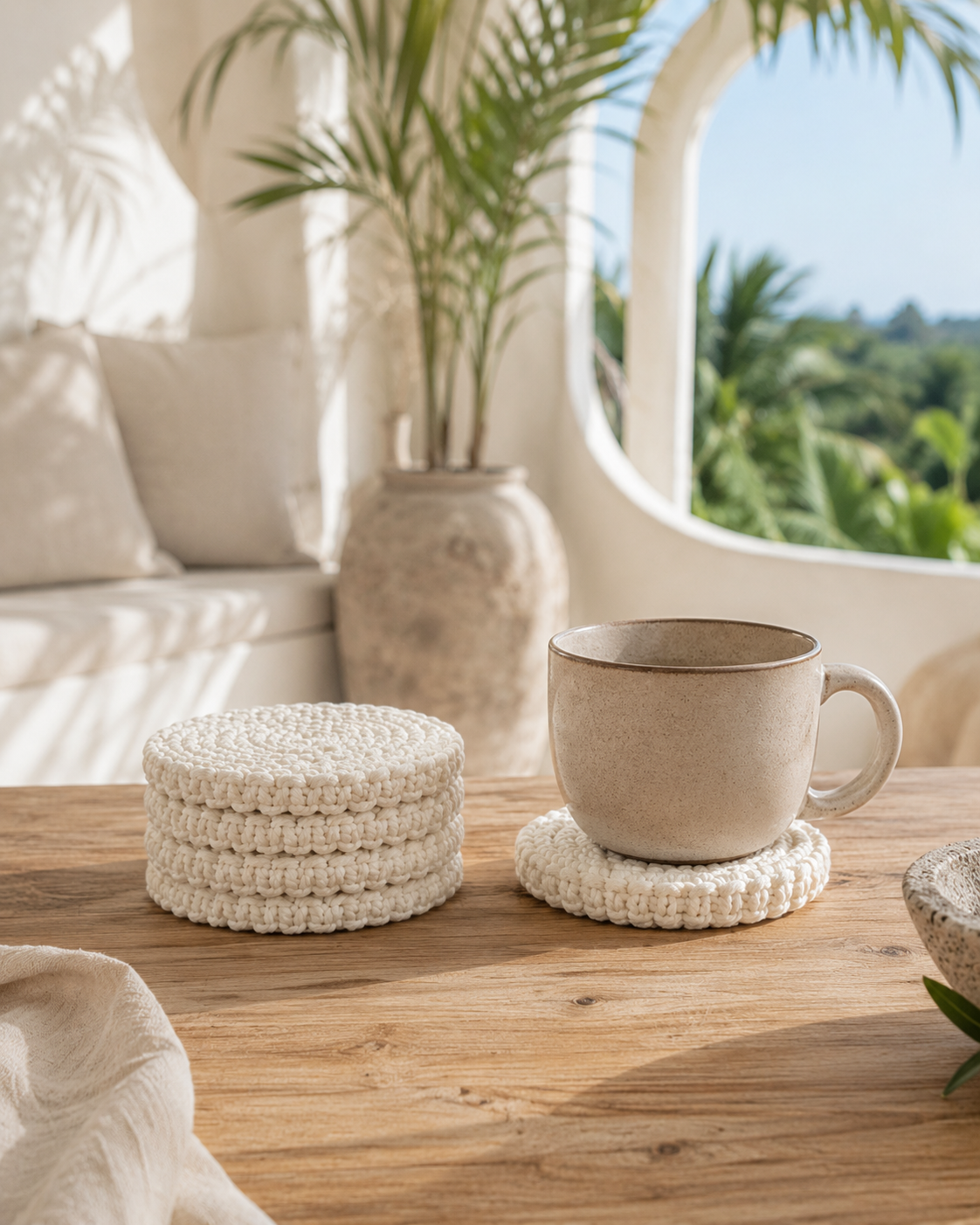 Braided Macrame Coasters Set of 4