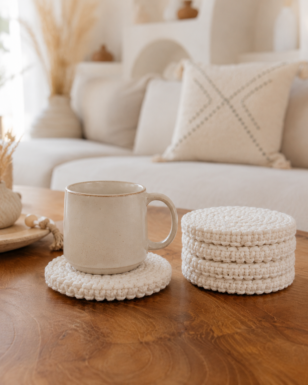 Braided Macrame Coasters Set of 4