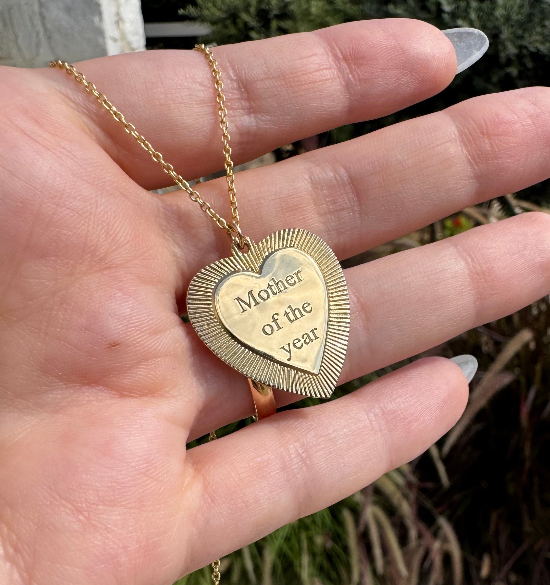 Gold "Mother of the Year" Necklace