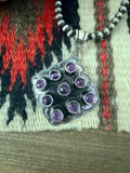 Handcrafted Sterling Silver and Amethyst Cluster Pendant by Tina Benally