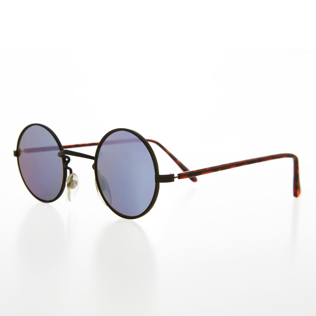 Small Round Hippy Mirror Lens Vintage Sunglass - Cana