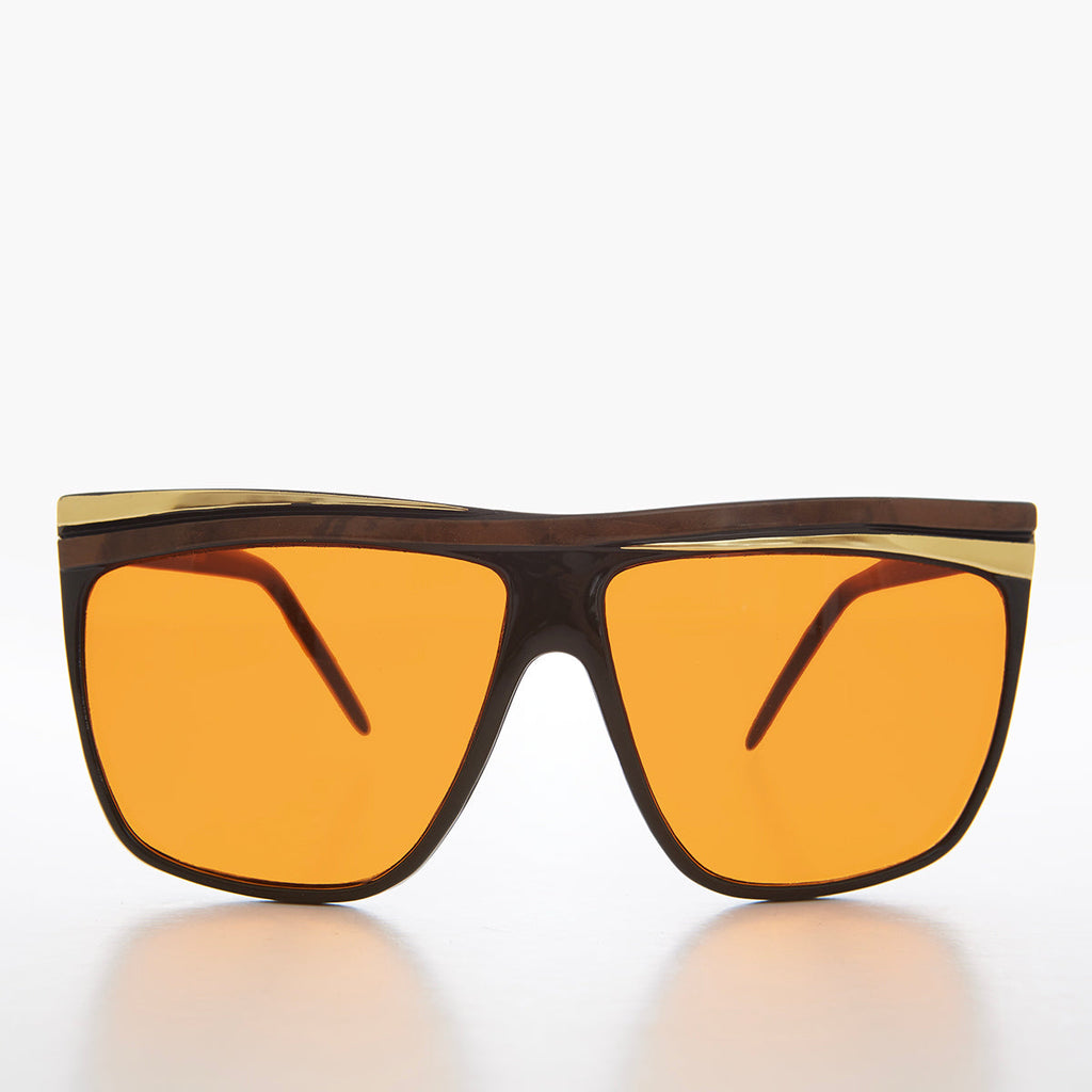 Women's 80s Large Sunglasses with Orange Lenses  - Carla