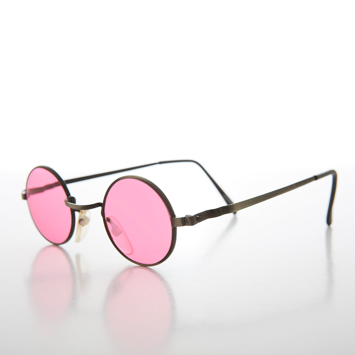 Small Round Tinted Lens Hippy Vintage Sunglasses - Chan