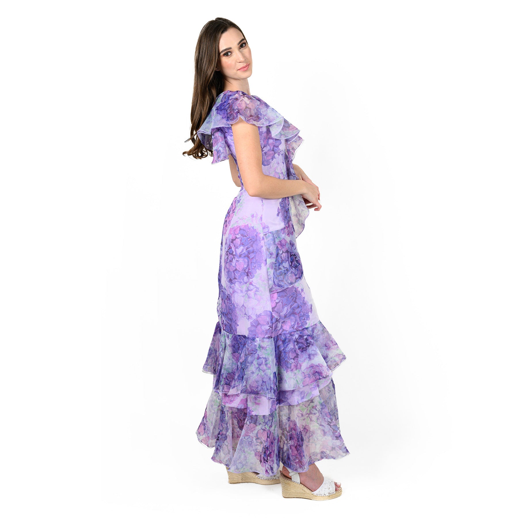 Asymmetric Ruffled Maxi