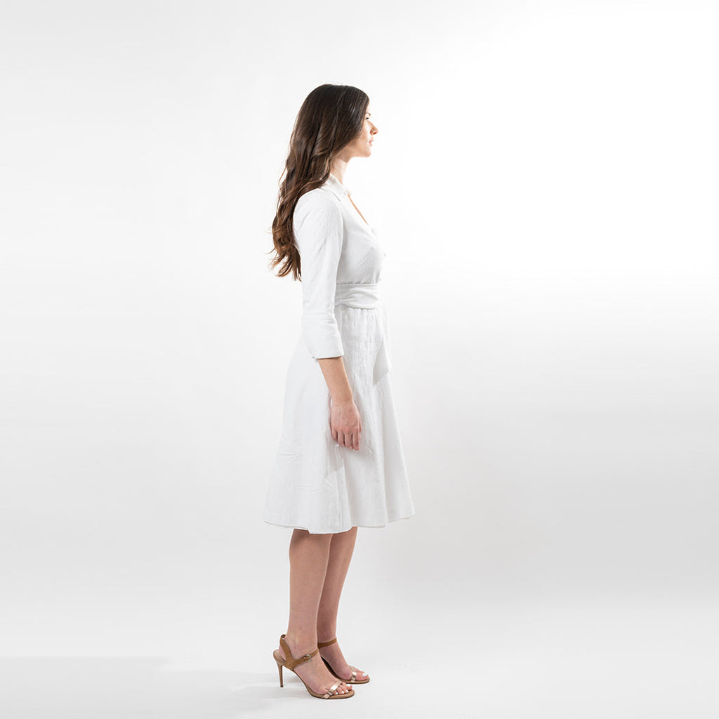 Button Down Fit & Flare Shirt Dress