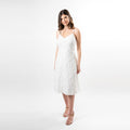 Spaguetti Strap Mitered Fringe Dress