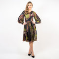 Asymmetric Neckline Pleated A-line Dress