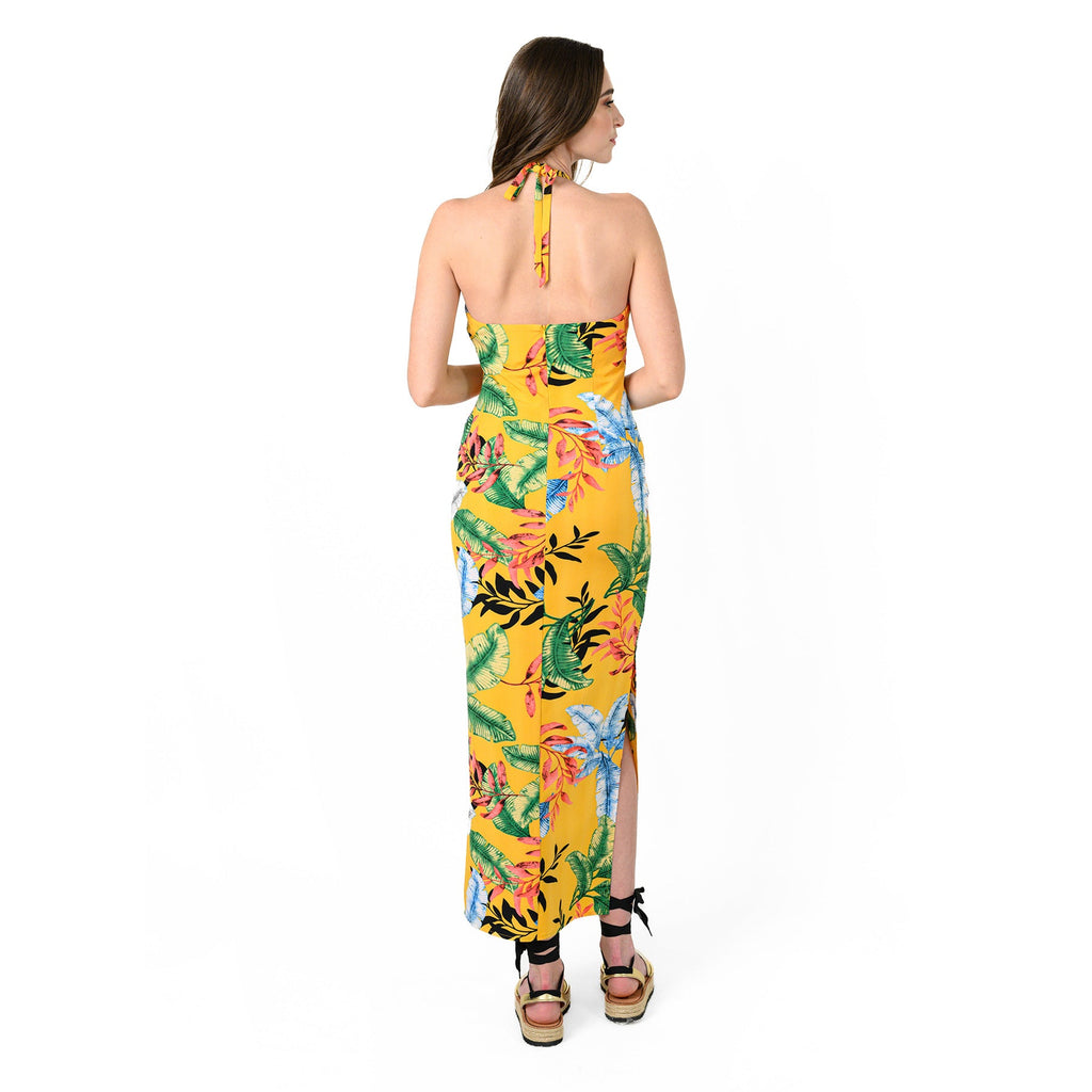 Ruffle Front Halter Dress