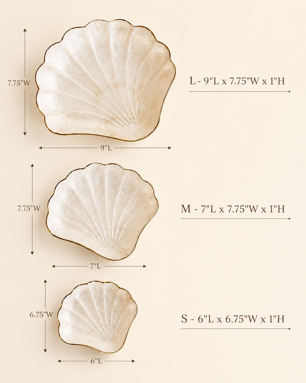 Mother of Pearl Catch All Set of 3