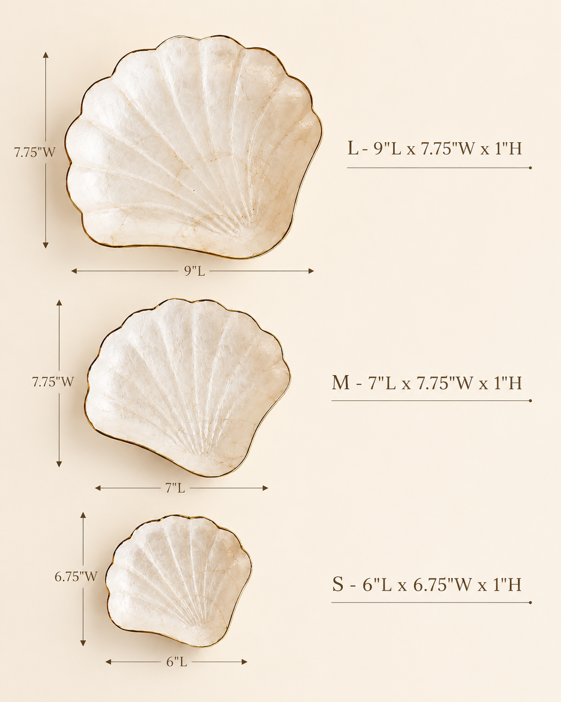 Mother of Pearl Catch All Set of 3
