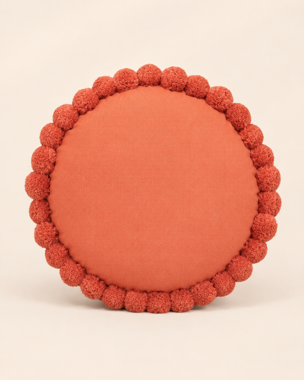 Round Pom Pom Pillow