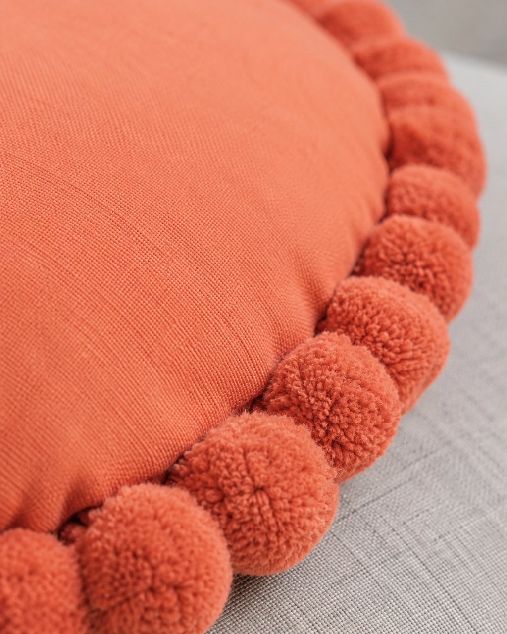 Round Pom Pom Pillow