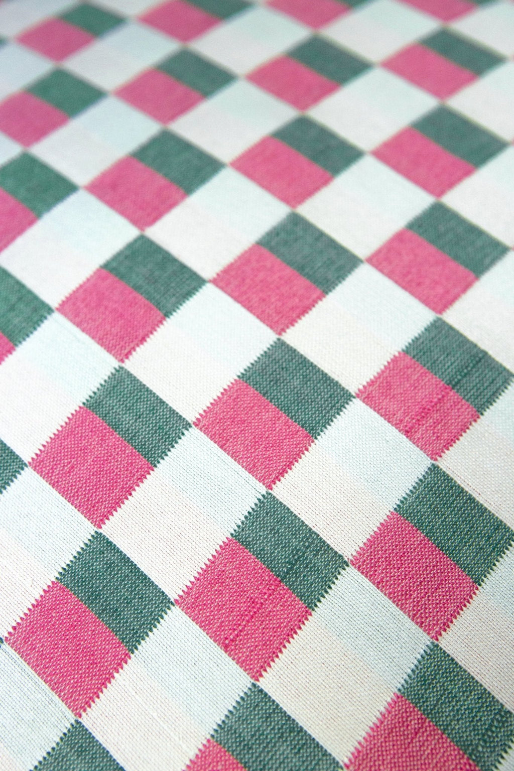 Sujani Pillow - Green & Pink Checkered