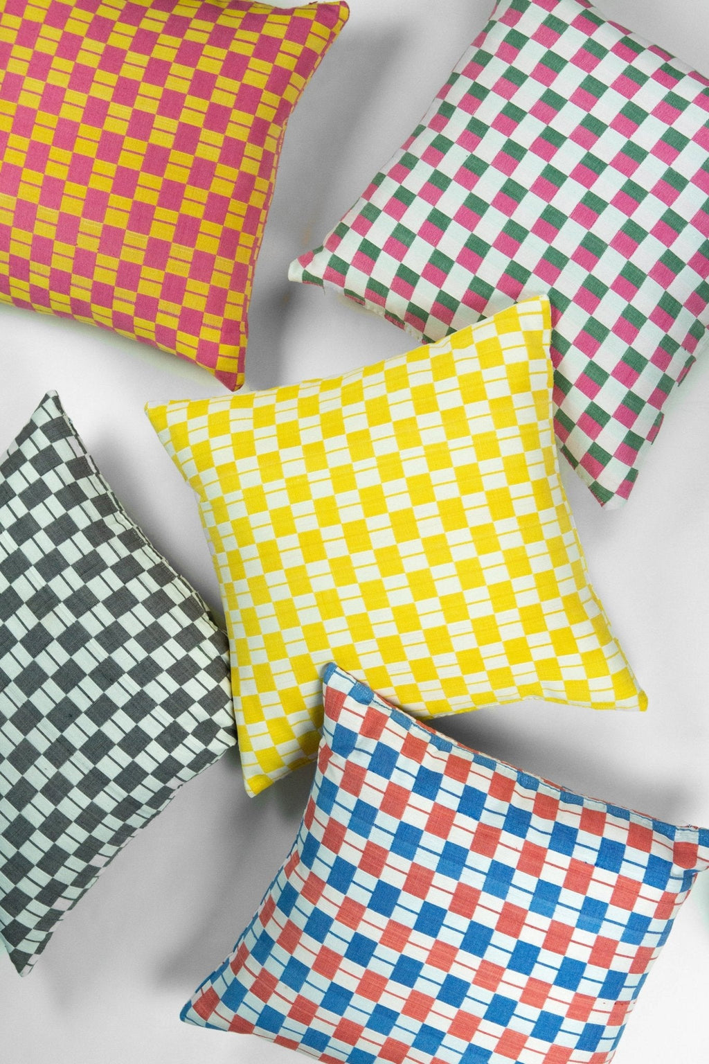 Sujani Pillow - Red & Blue Checkered