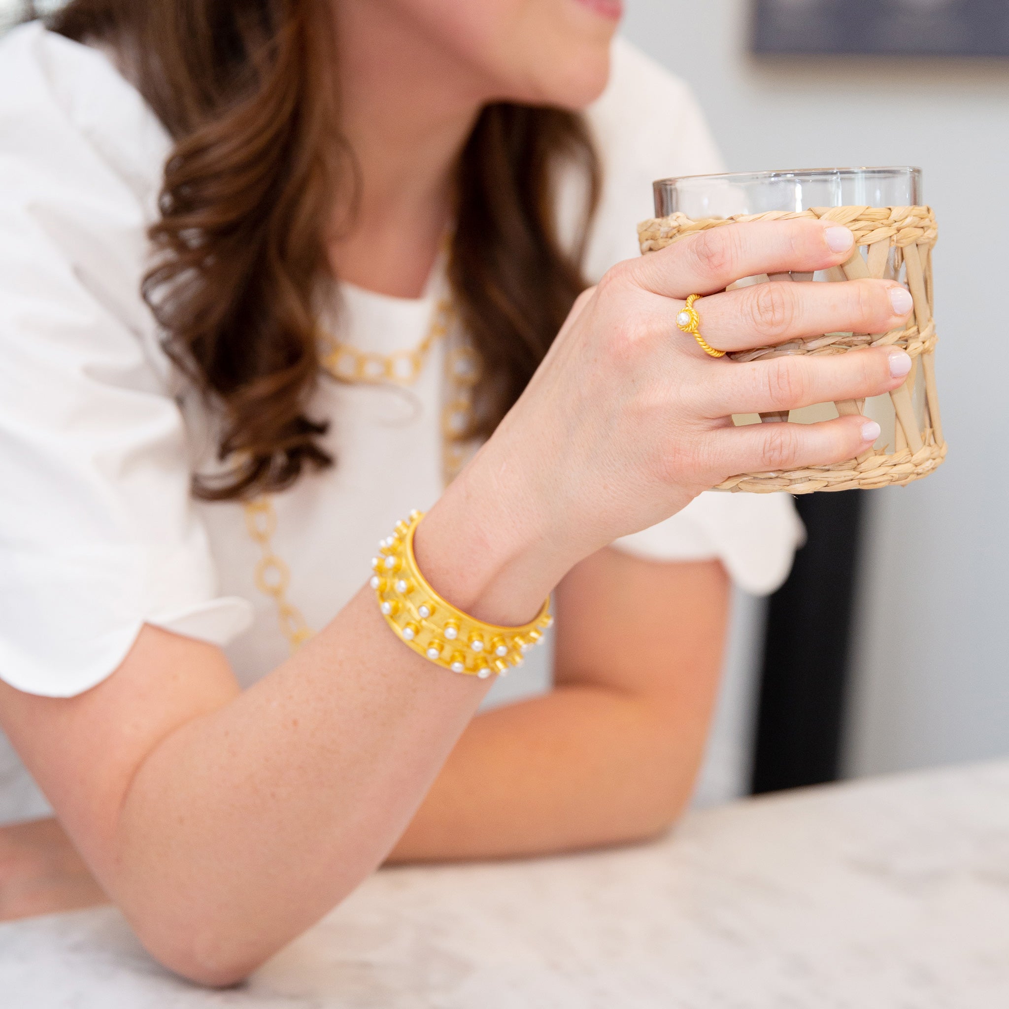 Ray of Light Cuff - Pearl