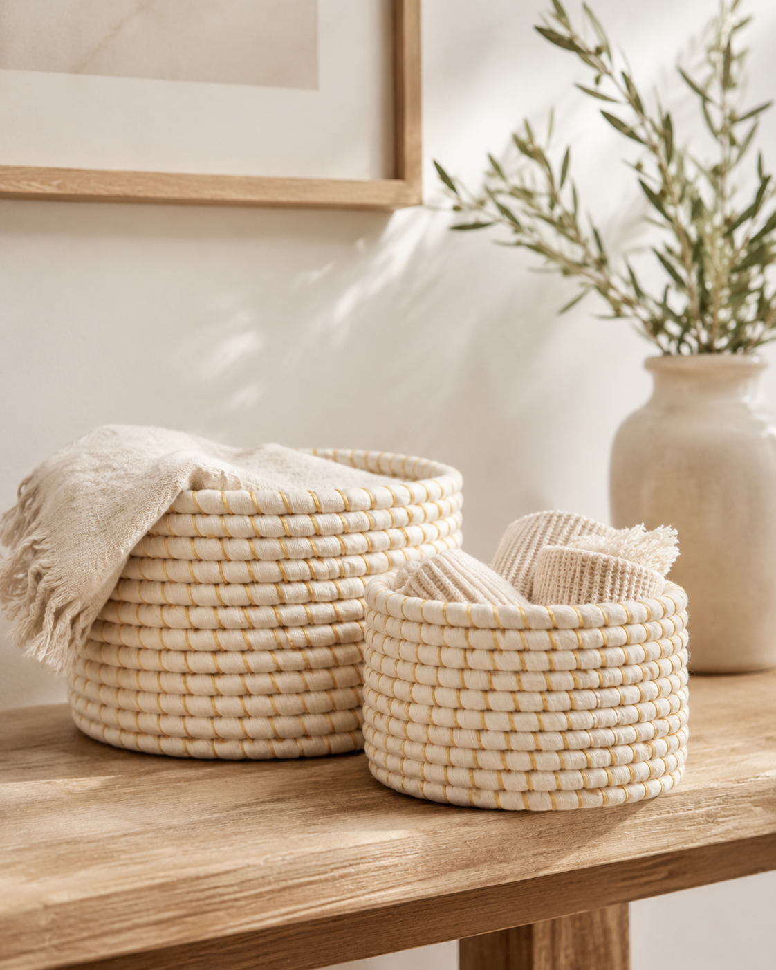 Cotton Stacking Baskets