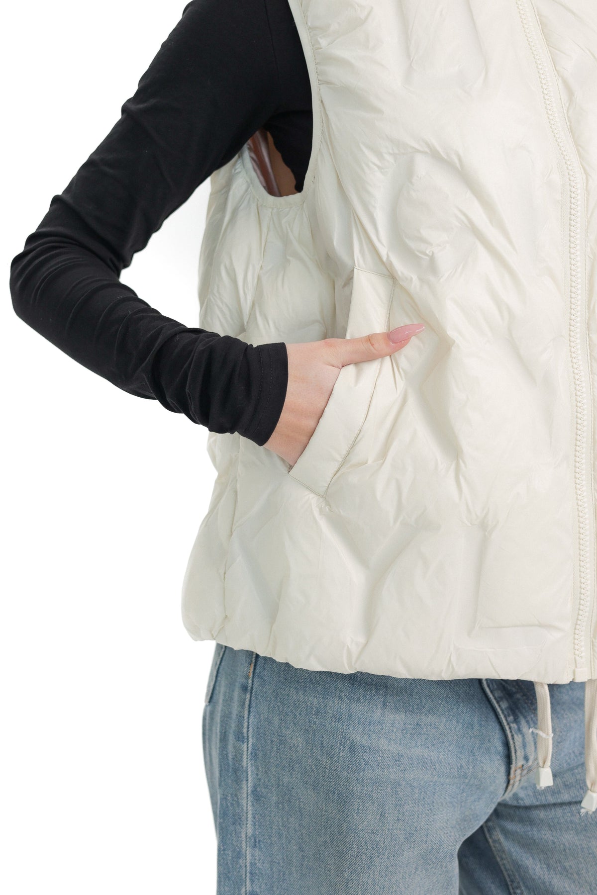 Reversible Light Insulated Vest Powder | Ivory