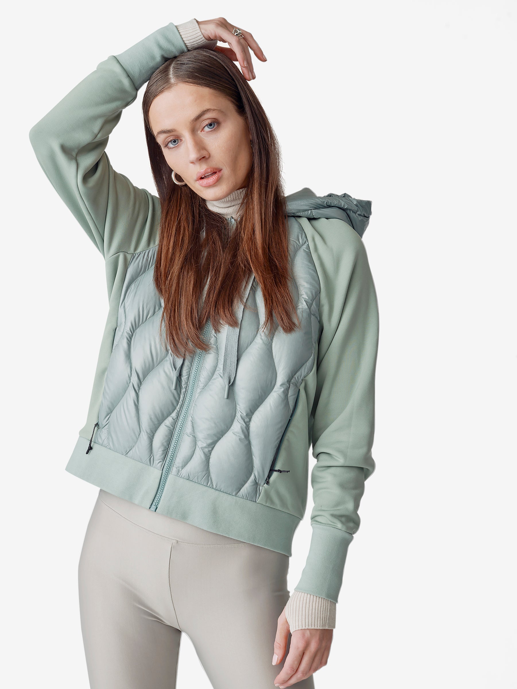 Down Zip Hoodie - Slate Gray