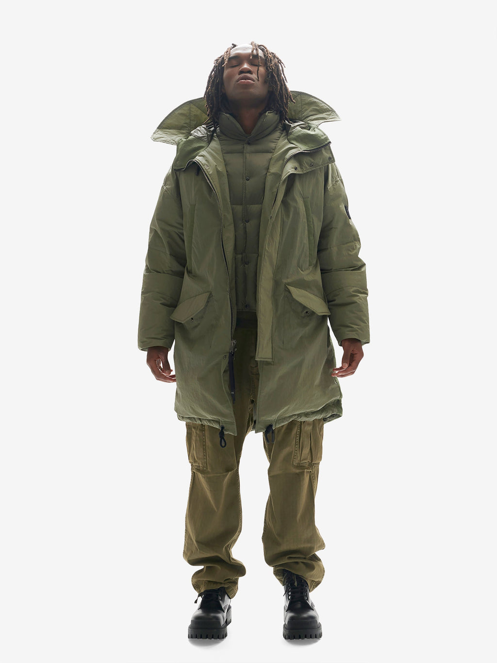 Long Down Puffer - Stone Green