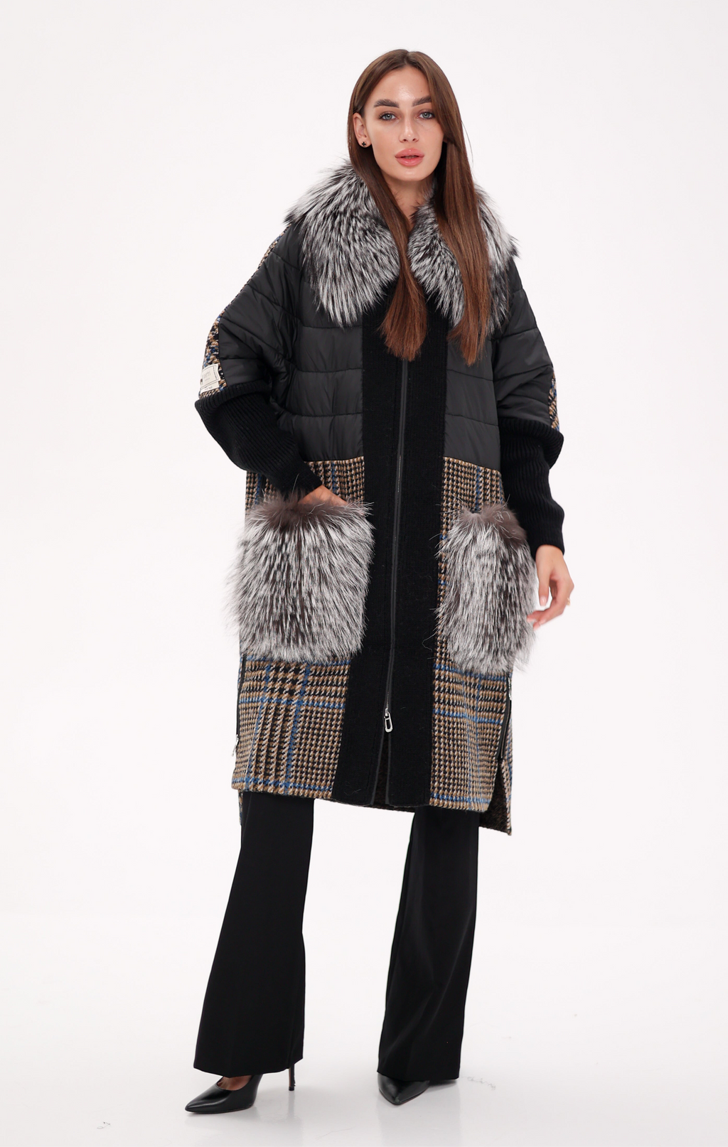 Saga®Furs Silver Fox Wool Cashmere Coat