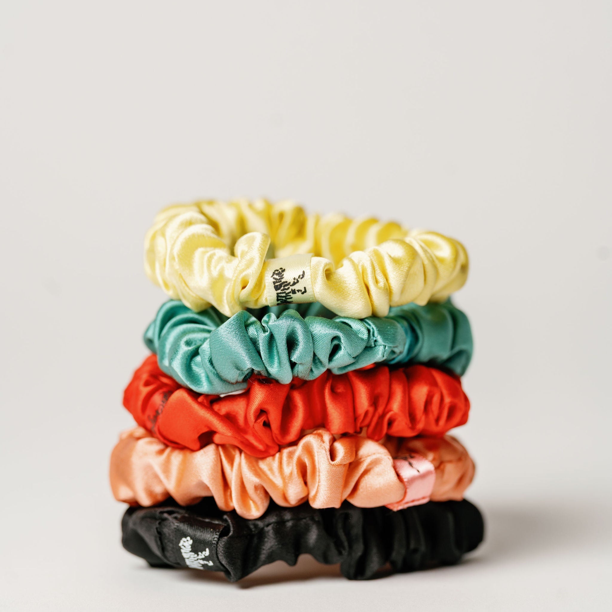 Organic Silk Small Scrunchie 3-Pack Onyx Black