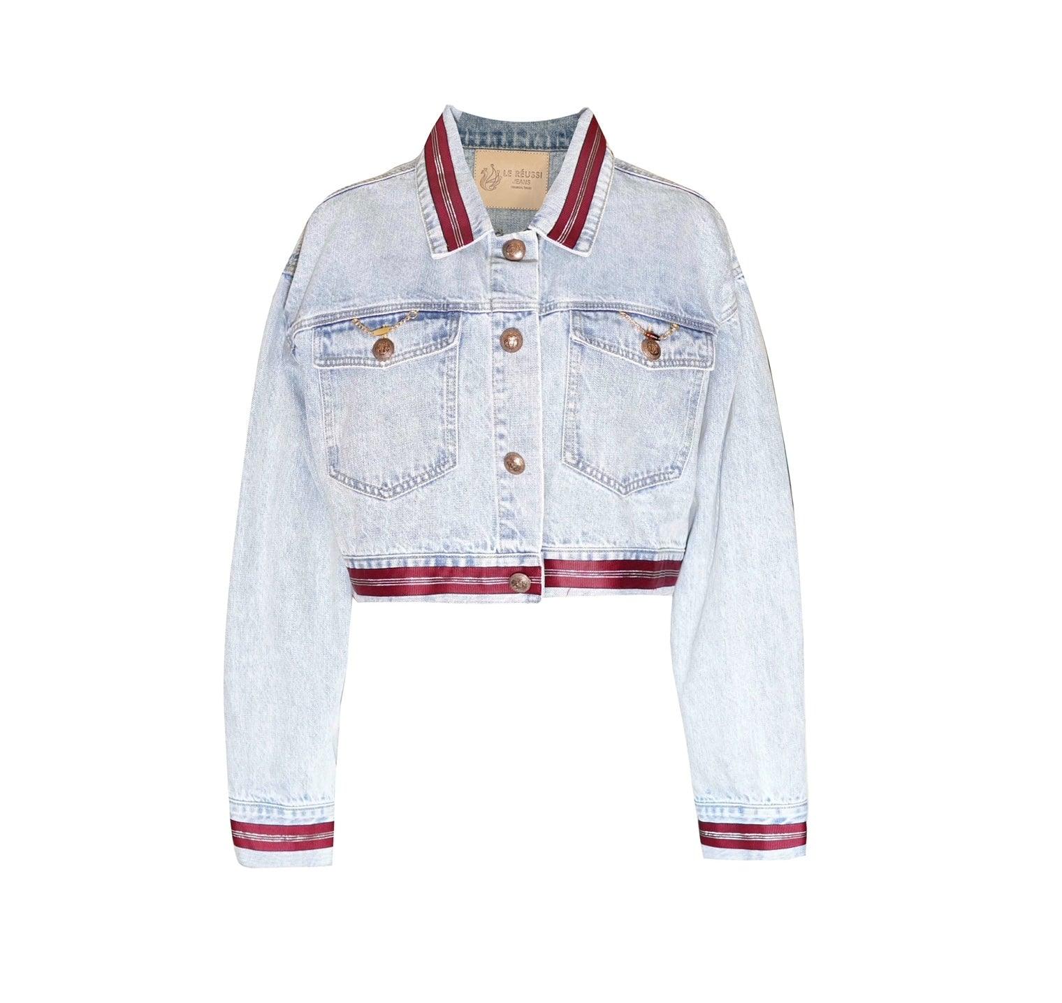 Danielle Denim Jacket with Red Lining – Women’s Casual Style
