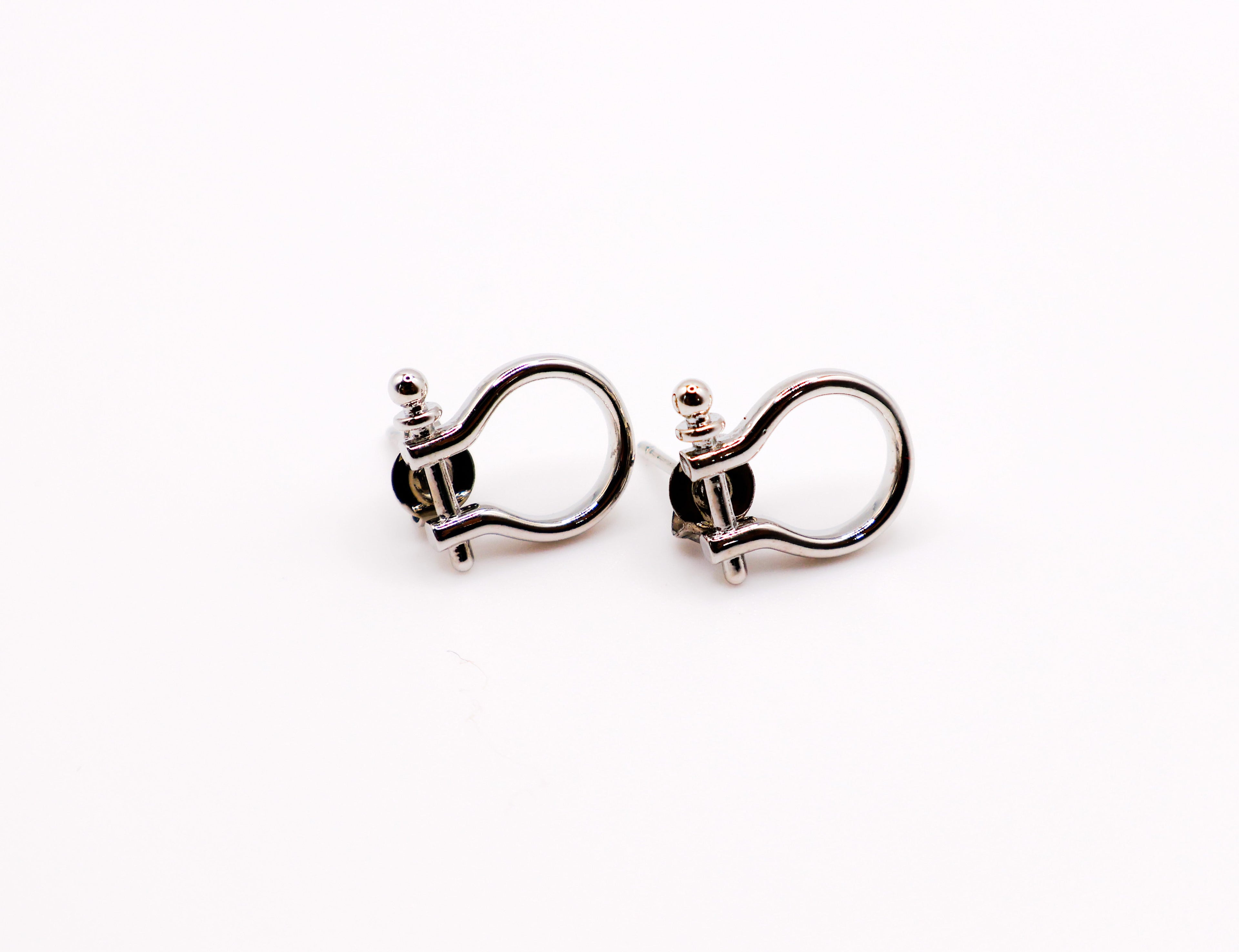 Whimsical White Gold Horseshoe Earrings