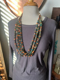 Gorgeous Handcrafted Five Strand Spiny Oyster, Turquoise and Heishi Squaw Wrap Beaded Necklace
