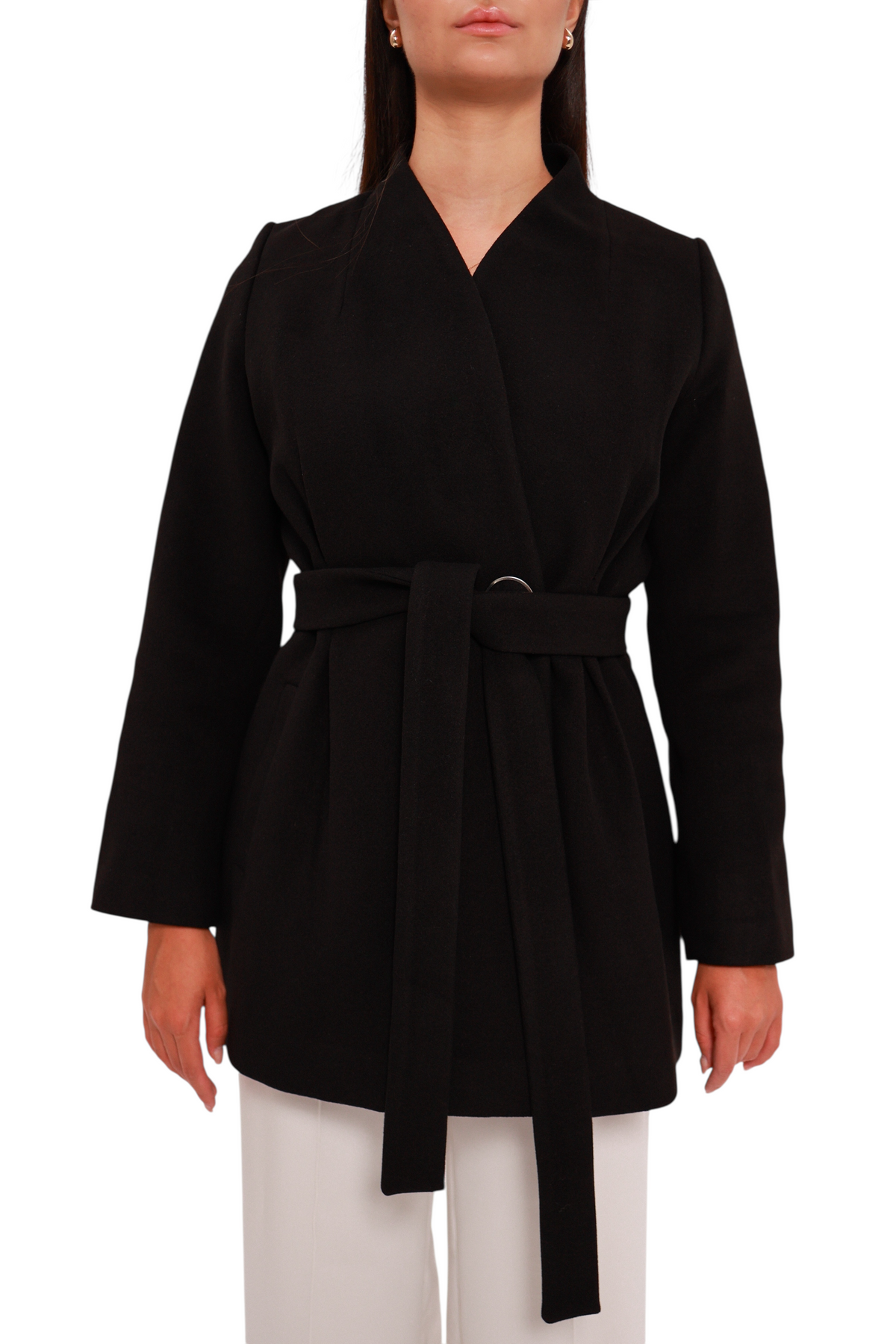 Opera Cashmere Blend Overcoat in Black
