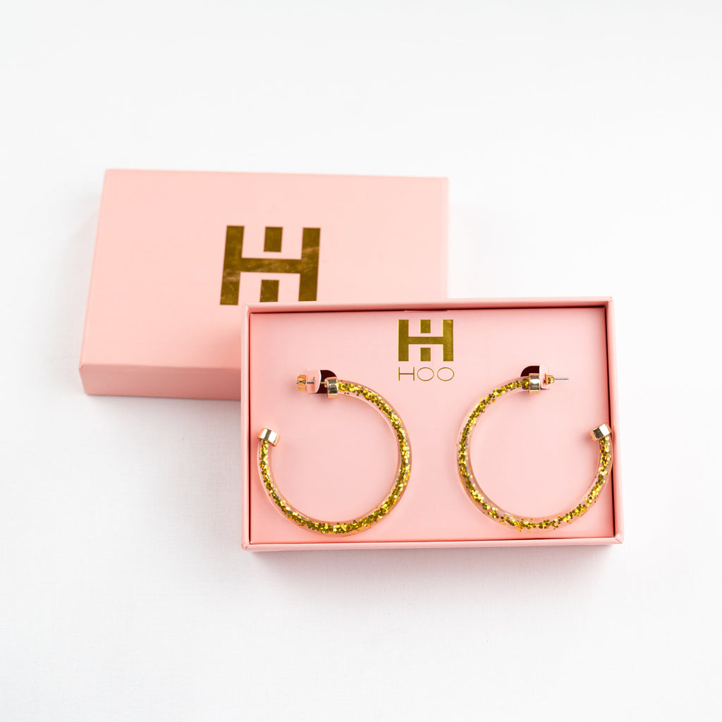 Hoops - Gold Glitter