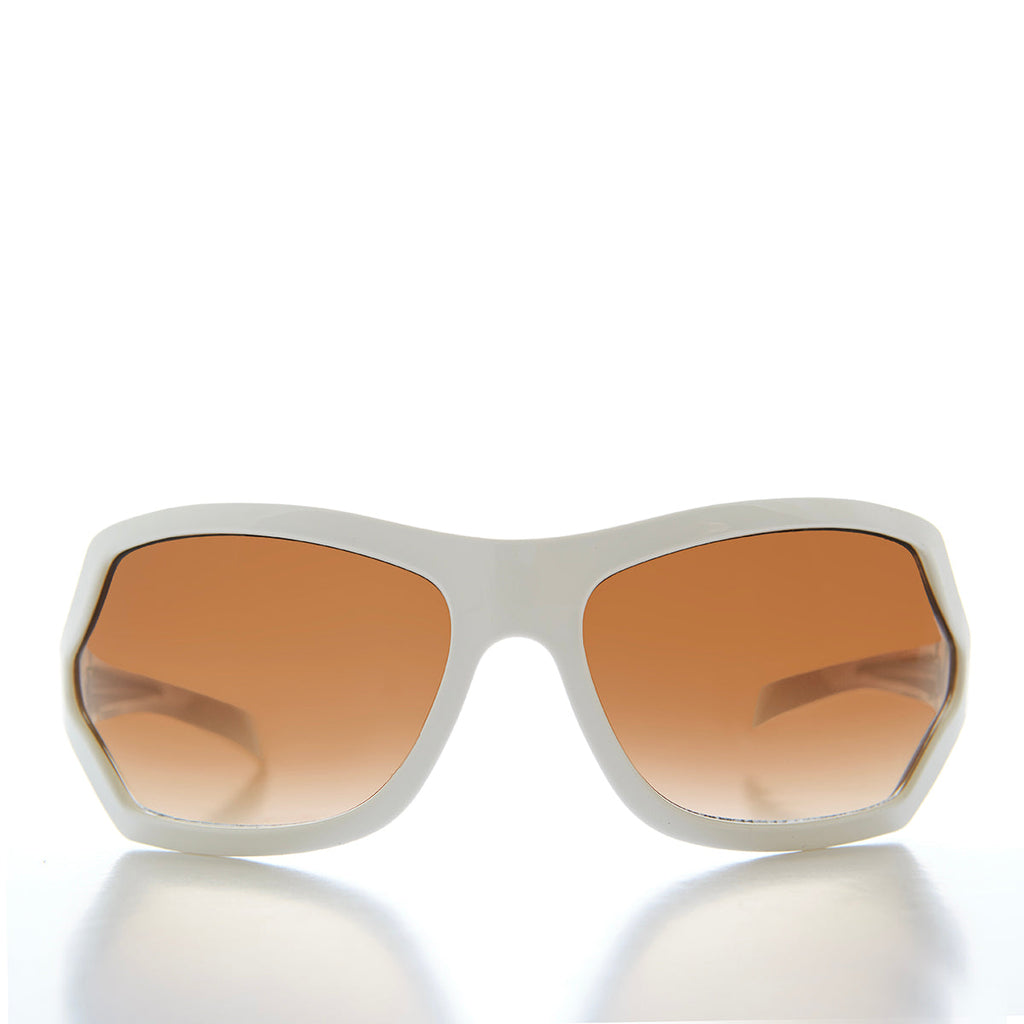 90s Mod Curved Wrap Sleek Sunglasses - Falco