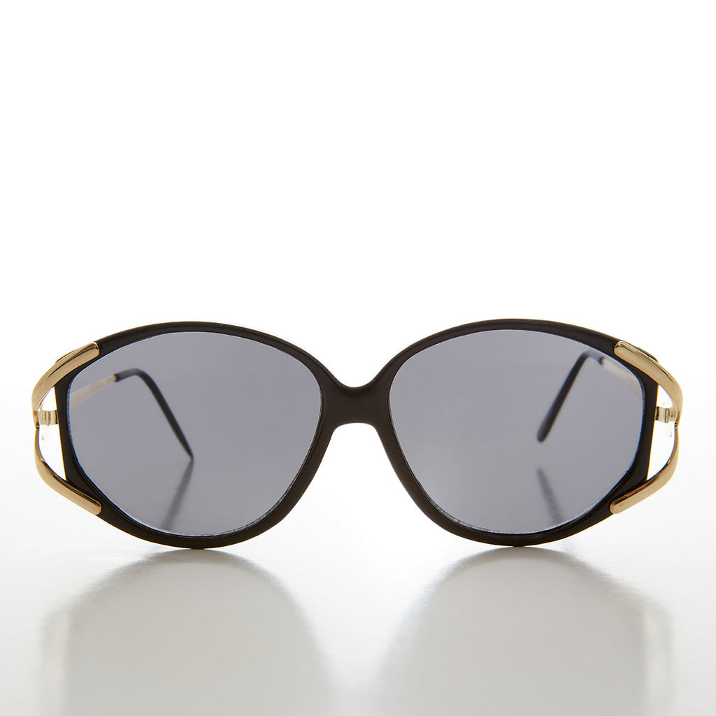 Large Women's Vintage Sunglass with Gold Accents - Fern 2