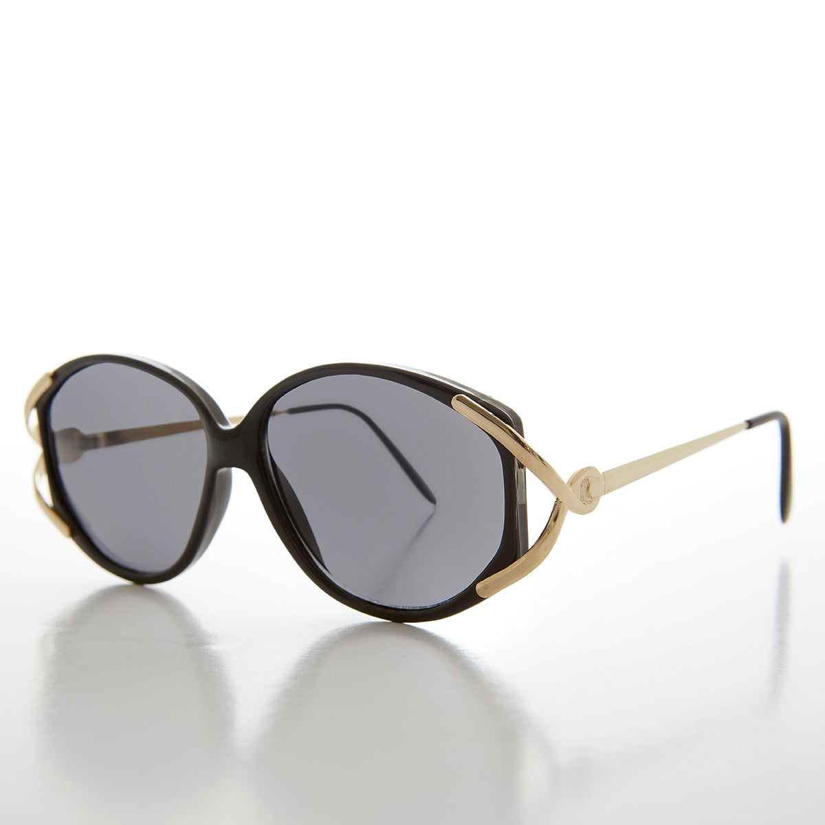 Large Women's Vintage Sunglass with Gold Accents - Fern 2
